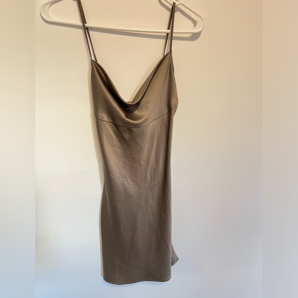 Oak & Fort Lace Up Cowl Mini Dress - Picture 2 of 9